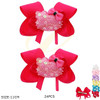 4.3" Sparkly Sequin Cat Gator Clip Hair Bow 24 pcs pk .34 each