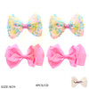 4 Pc Set Girls Sequin Bow Hair Clip .68 each set