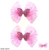 2 Pc Set Glitter Butterfly Tulle Gator Clip Hair Bow .68 each set