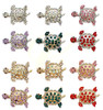 1.7" Rhinestone Turtle Brooch Pin .68 each