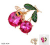 1.6" Charming Bee & Cherry Brooch .68 each