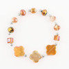 Quatrefoil Crystal Beaded Stretch Bracelet .68 each