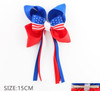 5.9" Flowing Ribbon Tail Patriotic American Flag Hair Bow .68 each