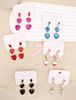 1.5" Crystal Double Heart Drop Earrings .70 each pair