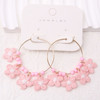 2" Embroidered Floral Hoop Earrings .70 each pair
