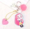 Novelty Keychain with Pom Pom & Heart Charm .70 each