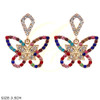 1.4" Rhinestone Butterfly Earrings .68 each pair