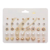 15 Pair Hearts, Flower, Pearl Stud Earring Set .68 each set
