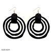 3.2" Wooden Concentric Circle Earrings .68 each pair