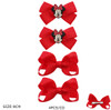 3.5" 4 Pc Set Novelty Gator Clip Hair Bow .68 each set