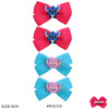 3.5" 4 Pc Set Novelty Gator Clip Hair Bow (0642) .68 each set