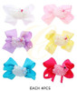 4.3" Sparkly Sequin Cat Gator Clip Hair Bow 24 pcs pk .34 each