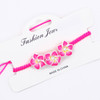 Asst Color Macrame Bracelet w/ Fimo Hawaiian Flowers .68 each