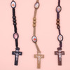 Wood Rosary w/ Wood Cross Natural Colors .68 each