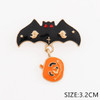 1.3" Halloween Bat & Pumpkin Enamel Brooch .68 each