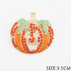 1.4" Halloween Pumpkin Skull Rhinestone Brooch .68 each