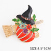 2" Halloween Witch Hat Pumpkin Brooch .68 each