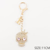 4.3" Halloween Skull w/ Crown & Ghost Rhinestone Keychain .68 each