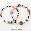 2 Pc Set Spider Web & Skull Accent Halloween Beaded Bracelets .68 each set