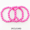 3 Pc Set 8 MM Asst Color Pearl Stretch Bracelet .68 each set