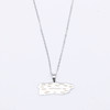 16"-18" Adjustable Stainless Steel Puerto Rico Map Pendant Necklace .68 each