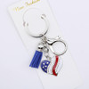 3.5" Patriotic Rhinestone Heart Keychain w/ Tassel .68 each