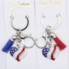 3.5" Patriotic Rhinestone Heart Keychain w/ Tassel .68 each