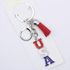 3.5" Patriotic Rhinestone USA Keychain w/ Tassel .68 each