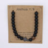 Joshua 1:9 Cross Tiger Eye Lava Stone Adjustable Bracelet .70 each