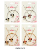 3 Pc Gold & Silver Kids Novelty Jewelry Set – Necklace, Bracelet & Earrings (872) .72 each set