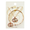 3 Pc Gold & Silver Hi Fashion Jewelry Set – Necklace, Bracelet & Earrings (866) .72 each set