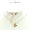 Cubic Zirconia Quatrefoil Necklace & Earring Set .70 each set