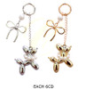 4.9" Gold & Silver Balloon Dog Pearl Keychain .70 each