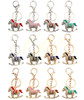3.7" Rocking Horse Rhinestone Keychain .70 each