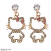 1.5" Sparkling Cat Rhinestone Earrings .70 each pair