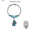 Kids Novelty Charm Stainless Steel Wire Bracelet (2292) .70 each