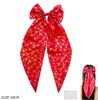 15" Satin Floral Long Tail Gator Clip Hair Bow .70 each
