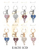 Heart Lock & Key Rhinestone Keychain .70 each