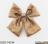 5.5" Metallic Satin Hair Bow with Stone Trim Neutral Colors .70 each