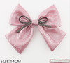 5.5" Metallic Satin Hair Bow with Stone Trim Pastel Colors .70 each