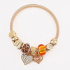 Spring Style Gold & Silver Leopard Bead & Heart Charm Bracelet .70 each