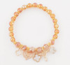 Beaded Charm Bracelet with Heart, Quatrefoil & Key .70 each
