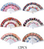 9" Floral Print Folding Hand Fan .70 each