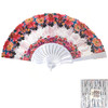 9" Floral Print Folding Hand Fan .70 each