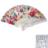 9" Floral & Butterfly Print Folding Hand Fan .70 each