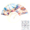 9" Ocean & Seashell Print Folding Hand Fan .70 each