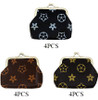 3.5" Brown Tone Snap Closure Coin Purse Fashion Print .70 each