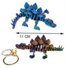 4.3" 3D Printed Multicolor Movable Joints Dinosaur Keychain .70 each