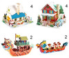 4 Pc Set 3D DIY Christmas & Boat Puzzle Set Educational Building Toy .75 each set