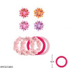 8 Pc Set Flower Mini Clips & Hair Ties Set .70 each set